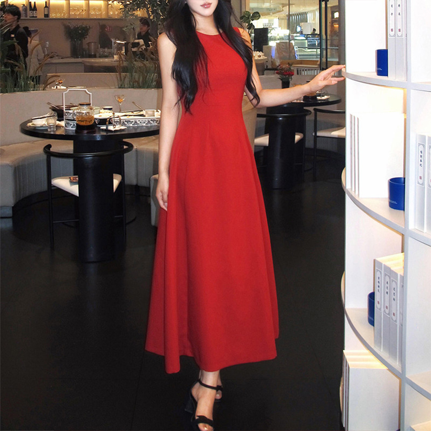 红色连衣裙女夏季法式小个子轻奢显瘦长裙子气质裙子绝美订婚礼服