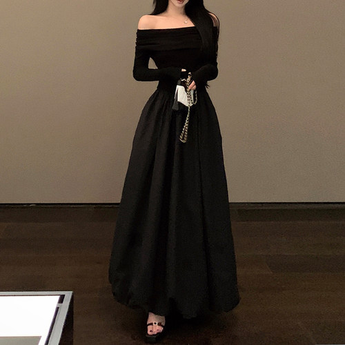 一字肩连衣裙女【赠运费险】