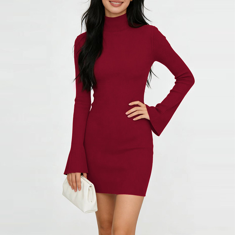 喇叭袖包臀连衣裙女【赠运费险】