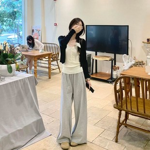 黑色外搭开衫配吊带夏日轻薄防晒罩衫女薄纱上衣独特漂亮外套薄款