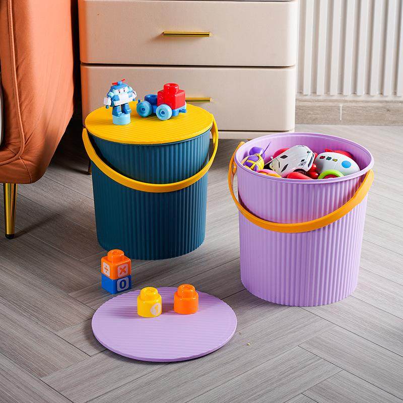 可坐水桶凳幼儿园加厚收纳桶钓鱼桶手提带盖凳子浴室洗漱储物桶