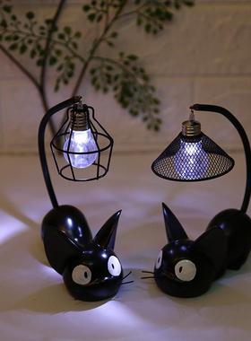 动物黑猫小夜灯摆件创意家居桌面小台灯工艺品学生礼物厂家直销