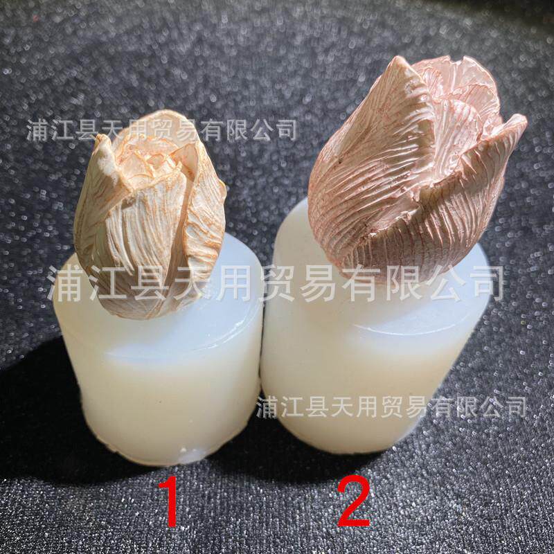 新款玫瑰花苞滴胶模具DIY饰品摆台水晶滴胶花朵软陶黏土石膏摆件