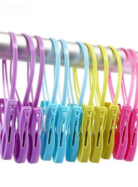 A2527塑料晾衣夹风晒袜子夹夹带环 索带夹子