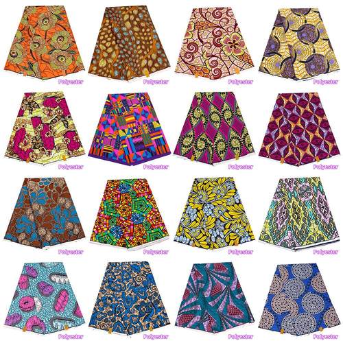 2024非洲印花布连衣裙面料 现货供应非洲蜡染双面布 跨境