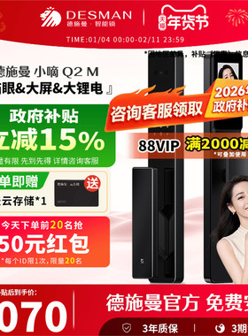 德施曼智能门锁可视猫眼大屏指纹识别锁密码锁防盗智能锁小嘀Q2M