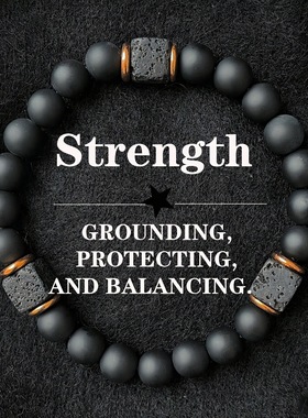 跨境爆款男士火山石手链