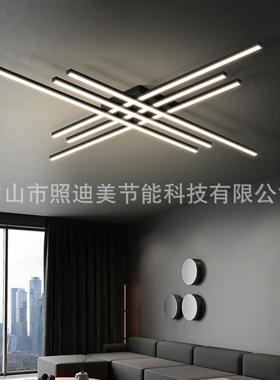 C094客厅吸顶灯现代简约极简主卧室灯长线条房间灯led灯吸顶灯