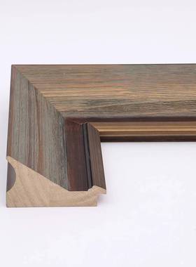 实木擦色10863松木相框加大款国画油画字画刺绣装饰画高端线条