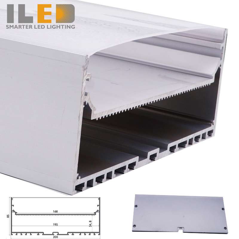 200MM灯槽条形灯铝型材工程led线条灯吊线灯散热外壳套件