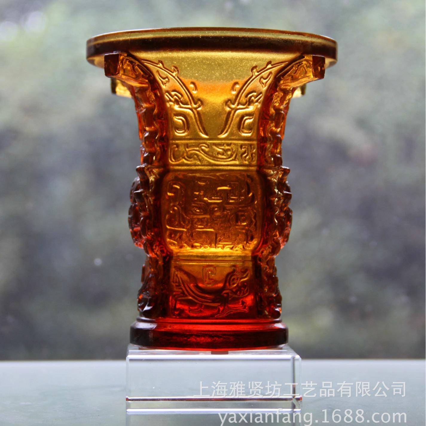 古法琉璃摆件琉璃蒸蒸日上琉璃鼎摆件琉璃工艺品装饰制品
