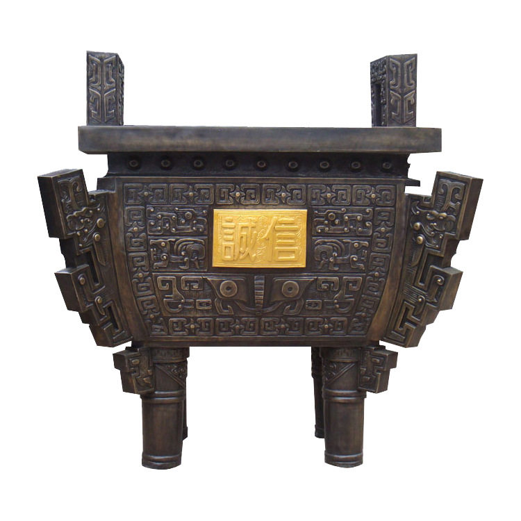 厂家供应纯铜圆鼎雕塑2米铜鼎仿古青铜大克鼎铜雕工艺品摆件