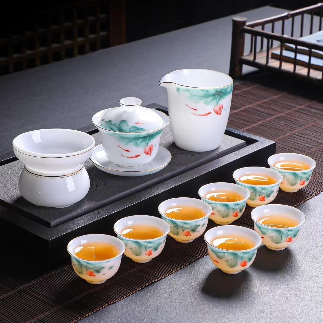潮汕冰种功夫茶具套装家用盖碗茶杯办公会客乔迁节日高档礼品礼盒