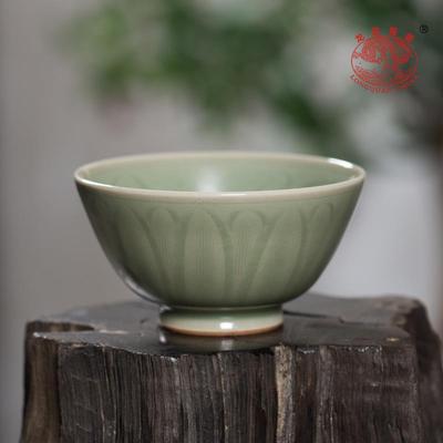 龙泉青瓷主人杯单杯中式功夫茶具胡建勇纯手工茶杯陶瓷品茗杯茶盏