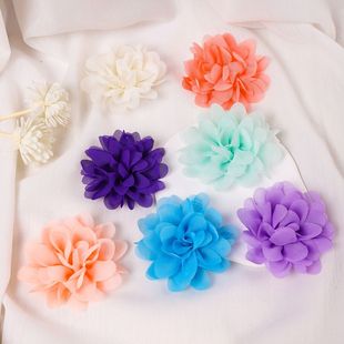7cm雪紡花diy少兒發(fā)飾頭花胸花鞋 帽飾品配件不含發(fā)帶發(fā)夾