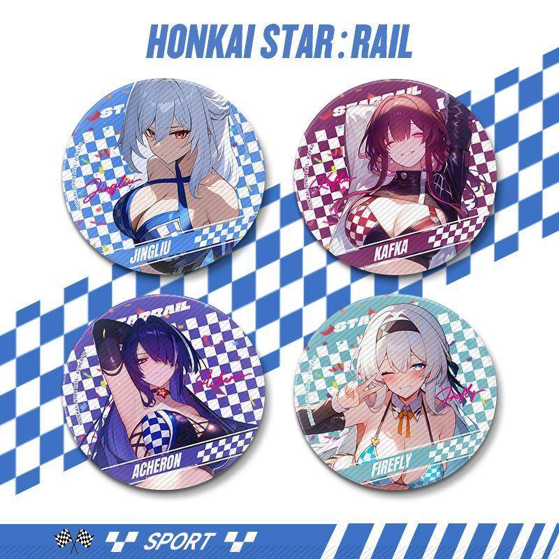 崩坏星穹铁道周边吧唧徽章镜流卡芙卡流萤赛车服自制痛包谷子挂件