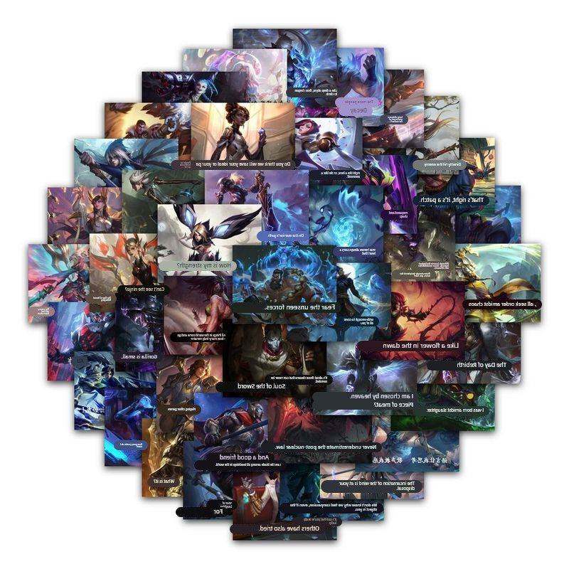 180张英雄联盟贴画lol英雄语录台词亚索艾克腕豪游戏周边手机贴纸