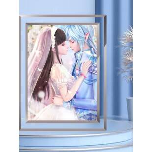 精灵梦叶罗丽水晶玻璃相框水默组合白光莹庞尊冰情公主摆台件