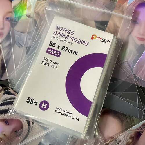 韩国爆米花卡膜三寸专辑小卡卡套高透不画卡20丝平口小卡透明卡膜
