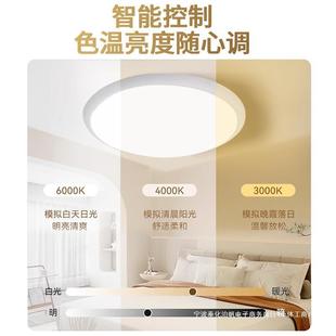 圆形DLE吸顶灯三色变505光护卧客室厅阳眼台儿童房智能控制 遥控款