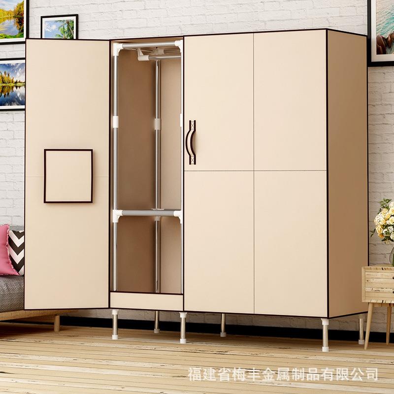 衣网红双开门型m折1叠加厚加粗19m8钢管简易布衣柜25CM橱
