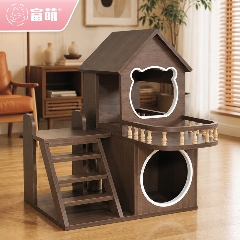 梯台悬楼猫爬架猫窝一体小户型不占地家用猫架子稳固猫架猫咪玩具图片