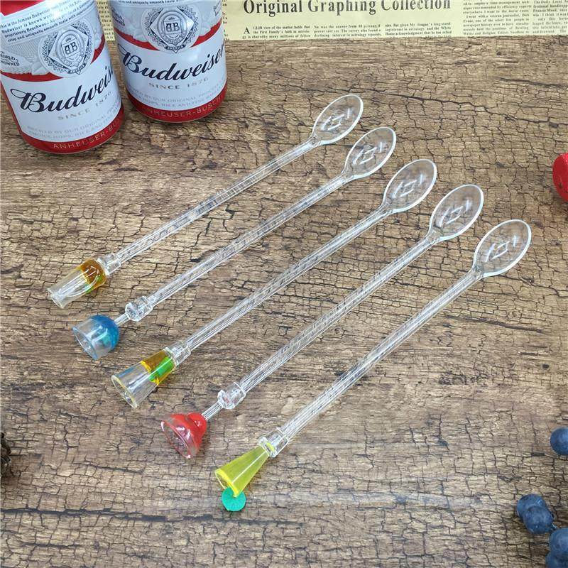 亚克力调酒勺 创意可爱长柄搅拌勺沙冰勺 奶茶店咖啡冷饮勺果汁棒