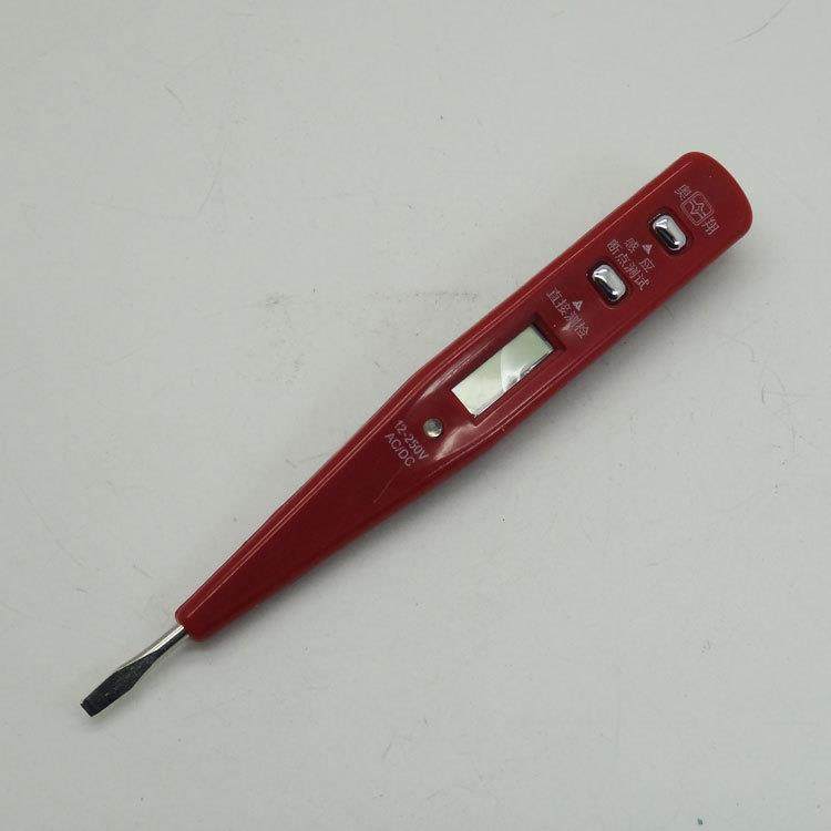 AX900数显电笔 135mm数字显示红色带灯多功能测电笔电工专用工具