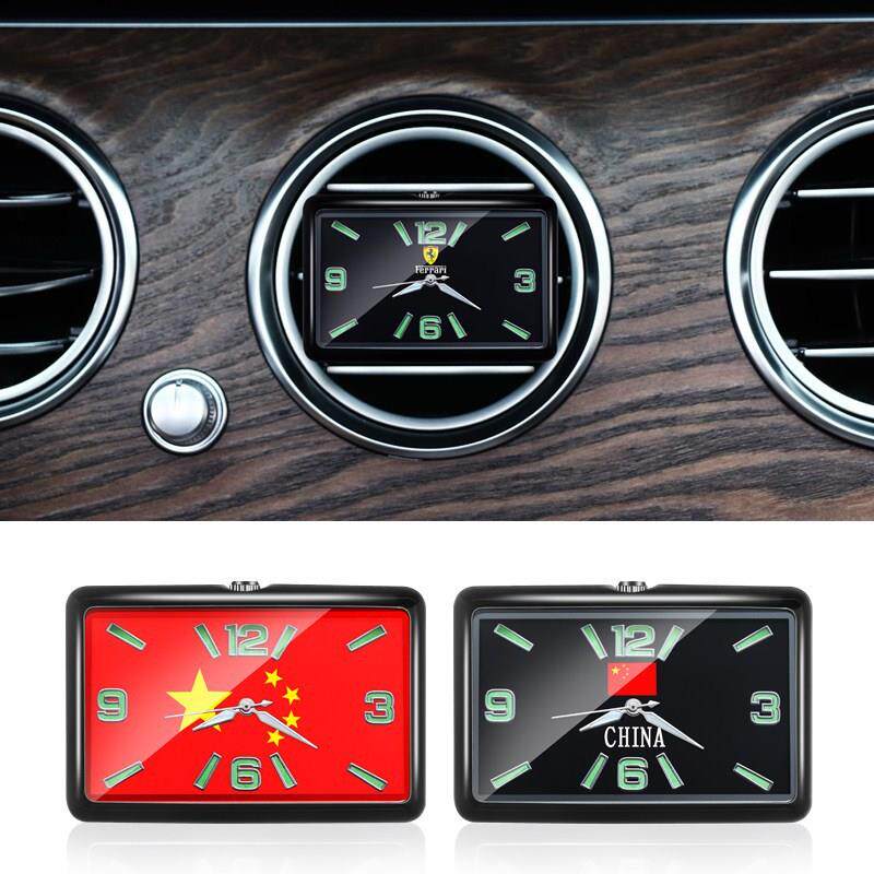 汽车创意车载时钟夜光车用钟表汽车空调出风口方形车内电子石英表