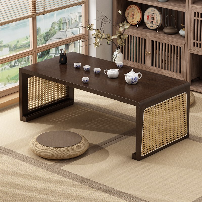 可折叠飘窗小桌子非实木榻榻米茶桌家用坐K地小茶几窗台小炕桌矮
