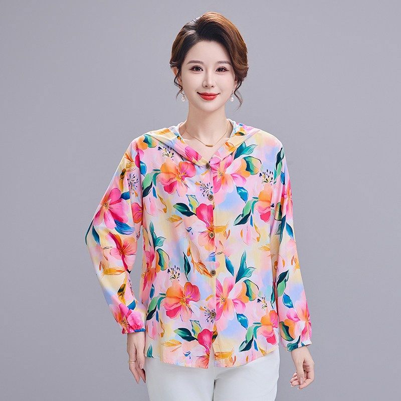 人造棉上衣棉绸衬k衫女大码夏季薄款防晒宽松休闲绵绸长袖外套连,女装/女士精品,中老年女装,淘宝优惠券,粉丝福利购,淘宝优惠卷