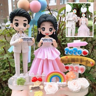 真人照片定制软陶小泥人定制做生日礼F物送女朋友老板同事结婚礼