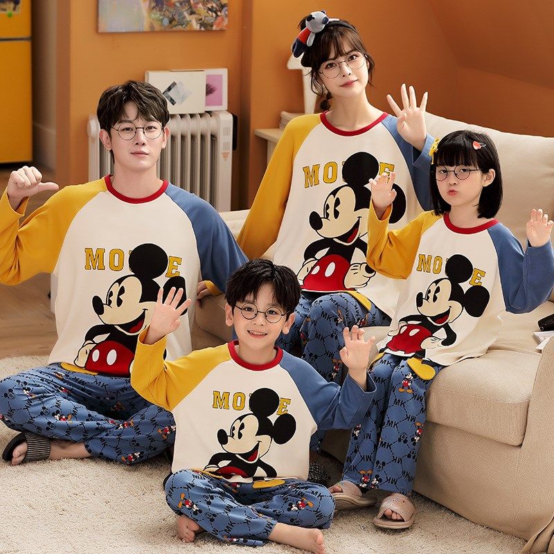 亲子睡衣a母女一家三口秋季长袖纯棉家庭装儿童睡衣春秋家居服套,童装/婴儿装/亲子装,家居服套装,淘宝优惠券,粉丝福利购,淘宝优惠卷