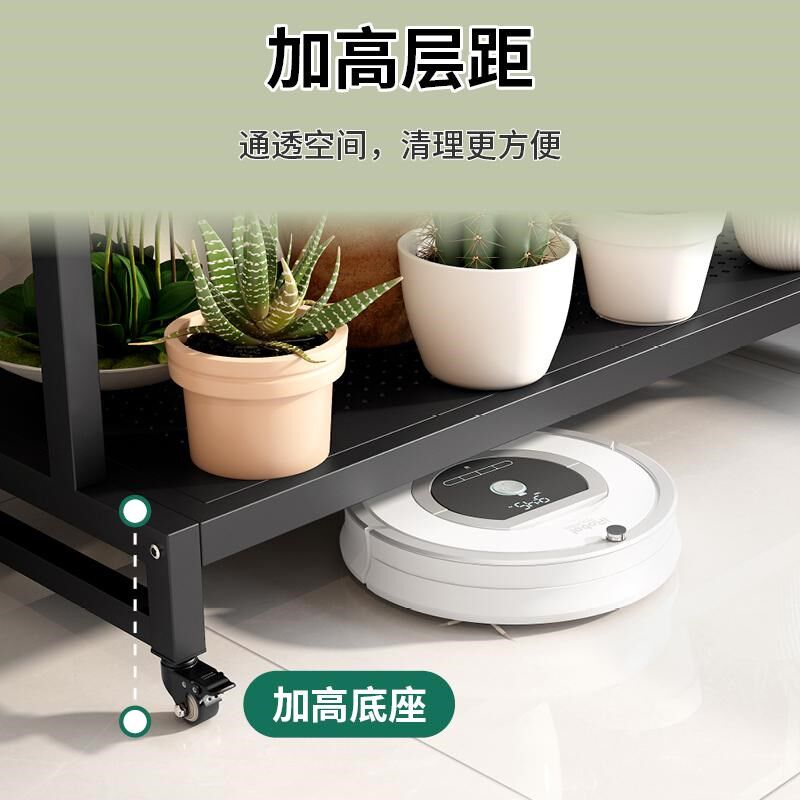 花架子梯形多层可移动花架置物架带轮阳台室内客T厅落地式铁艺户