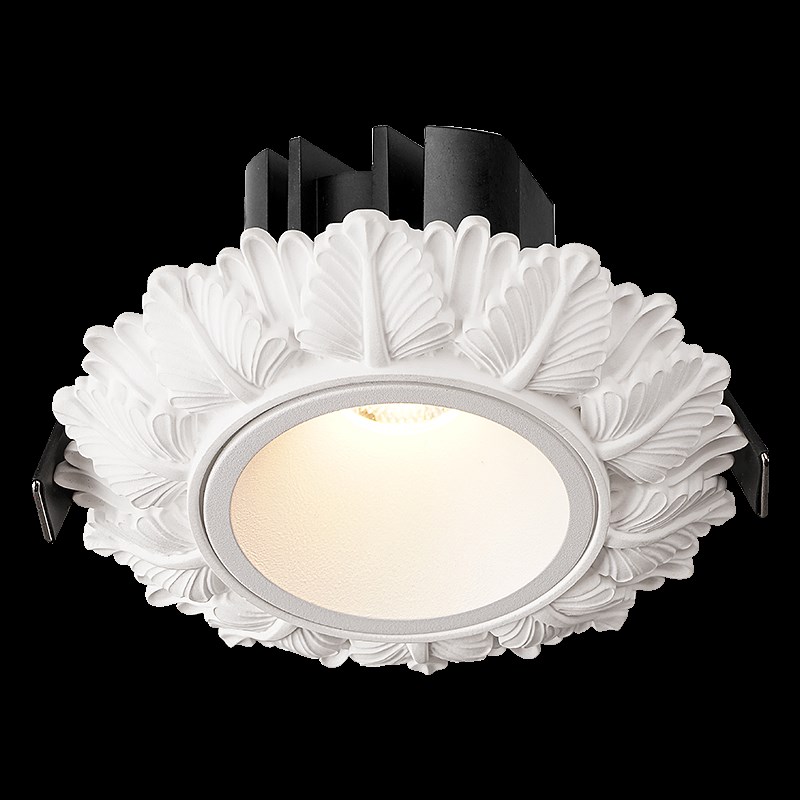 法式筒灯欧式石i膏灯射灯嵌入式筒灯中古风天花板灯走廊大钻孔内