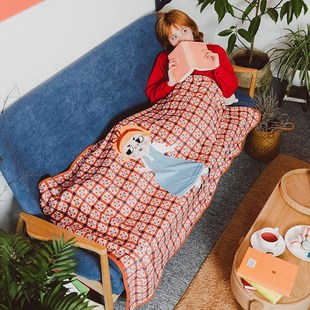 carihome余生请多指教法兰绒毛毯办公室午休沙发盖W毯秋冬午睡毯