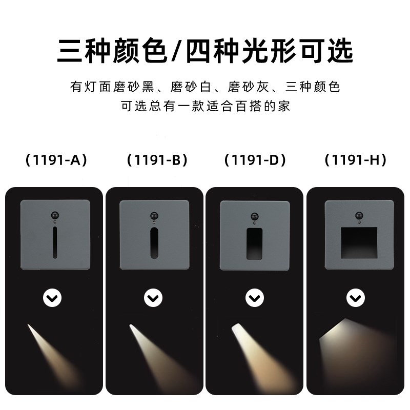 86型嵌a入式 led人体感应 智能地脚灯墙角灯 过道台阶踏步灯楼梯