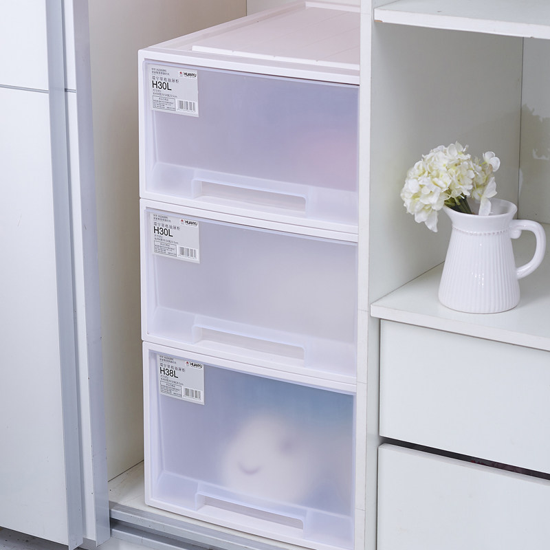 收纳柜抽b屉式单层组合柜彩色透明鞋柜塑料收纳箱大号抽屉柜储物