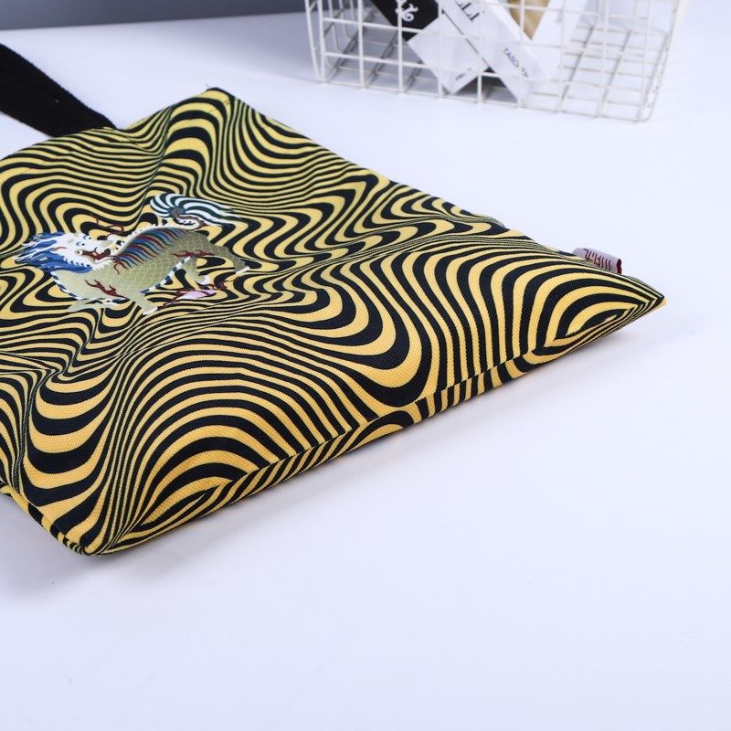 帆布袋定制学生卡通小清新手提袋单肩创意时尚棉布折叠U购物袋log