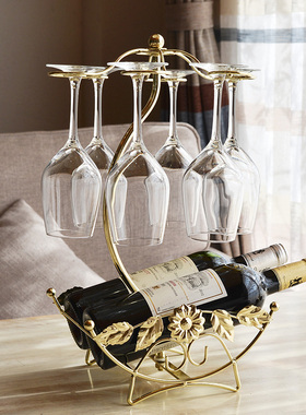 创意高脚杯架红酒杯架倒挂家用客厅酒吧欧式红酒架摆W件酒柜装饰
