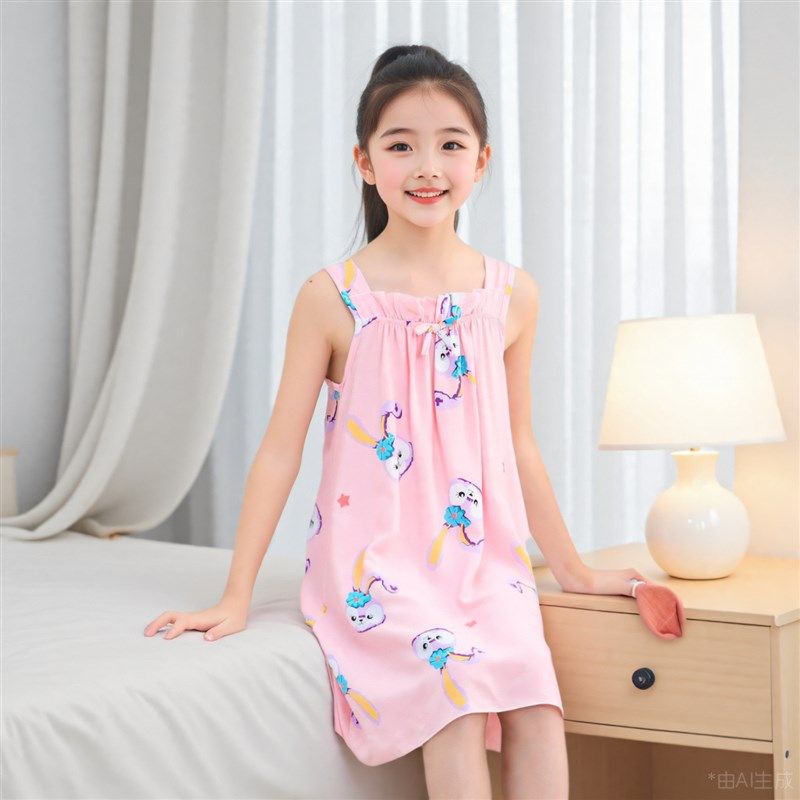2025新款女童睡裙吊带背心裙棉绸小女孩裙子儿童睡衣Z薄款家居服,童装/婴儿装/亲子装,家居裙/睡裙,淘宝优惠券,粉丝福利购,淘宝优惠卷