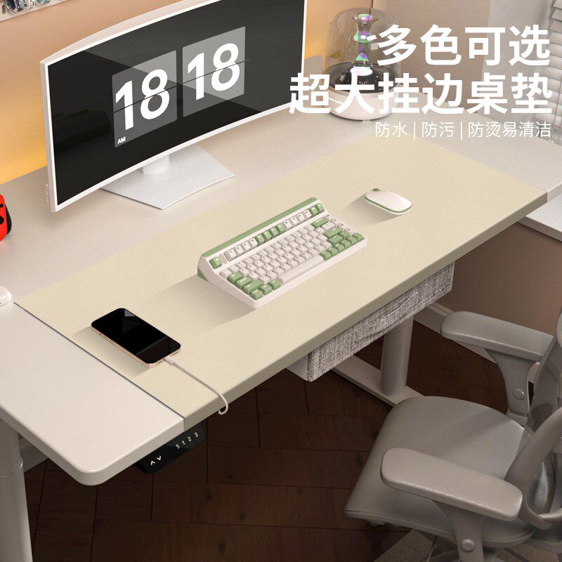 定制超大号书写字台桌垫加厚电脑防水耐磨脏商务办V公扣挂边鼠标