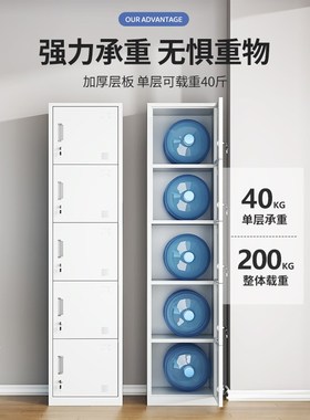 黑色单门更衣柜员工储物柜铁皮柜带锁家用收纳P柜健身房办公室衣