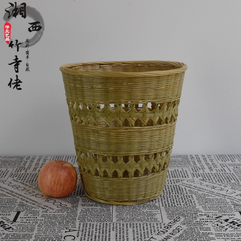 手工竹编筐竹篓子灯m罩办公家用收纳垃圾篓废纸垃圾桶水果竹篮优,特色手工艺,竹编/竹雕,淘宝优惠券,粉丝福利购,淘宝优惠卷