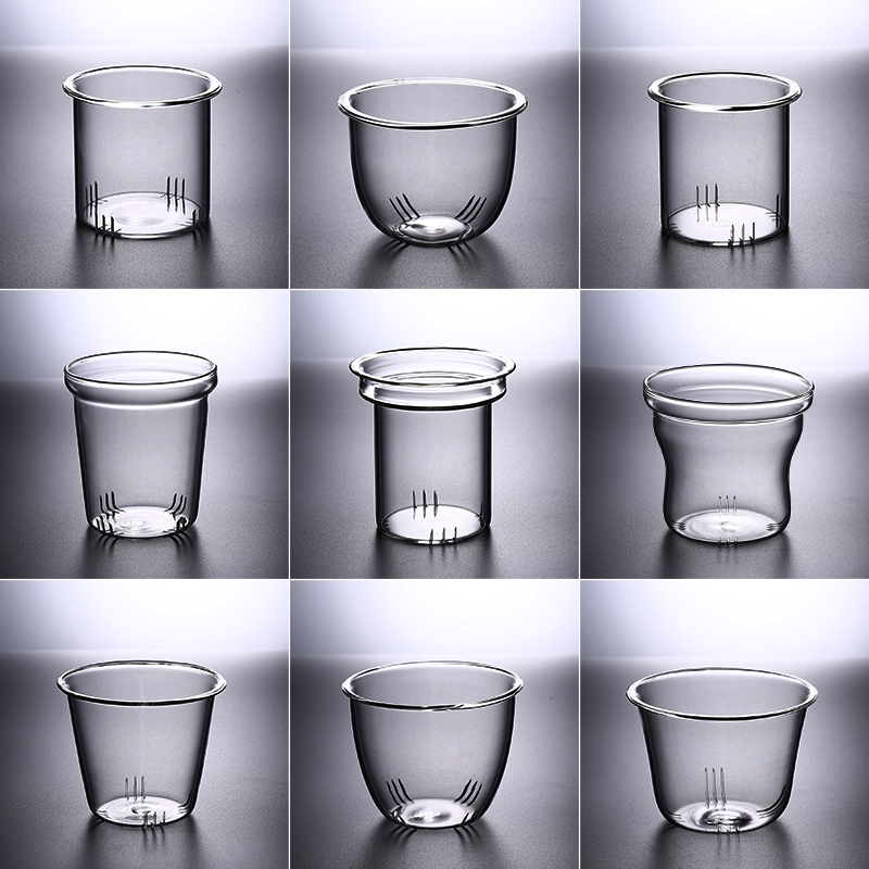 玻璃茶漏茶滤茶壶内胆茶具配件过滤漏斗茶水分离器茶杯Z内置滤网