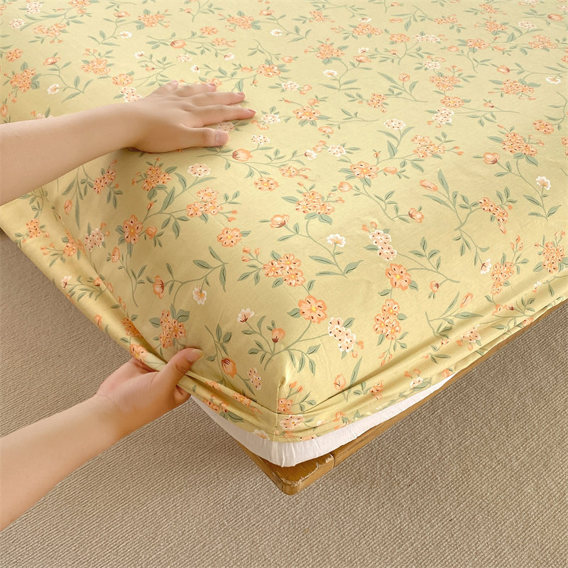 纯棉韩版公主风床笠单件全棉床垫套床罩全M包保护套防尘罩四季通