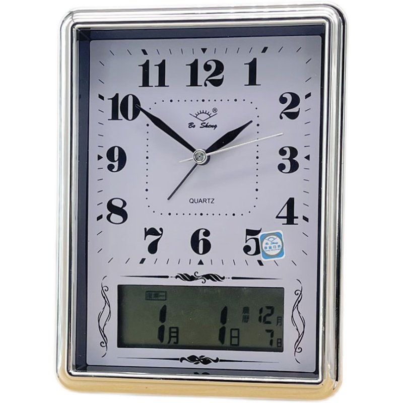 创意多功能万年历复古闹钟时尚简约学生静L音台钟老人用客厅床头