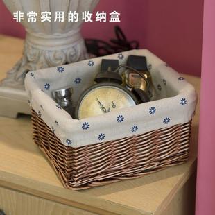 厂家藤编收纳篮客厅桌面收纳筐家用整理盒衣物置物箱脏衣篓