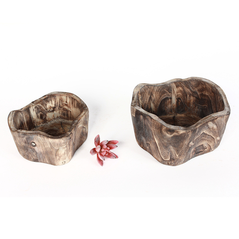 厂家销售手工制作木质装饰小摆件花器摆盘果盘不规则储物器皿