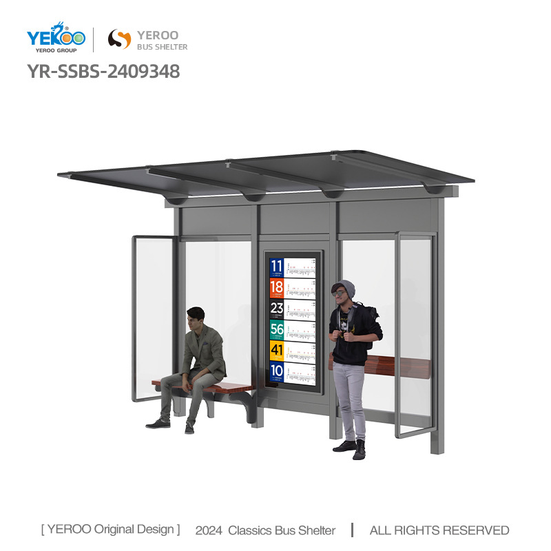 Outdoor Metal Bus Station Prefab Bus Stop Shelters Design